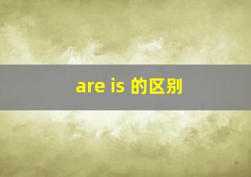 are is 的区别